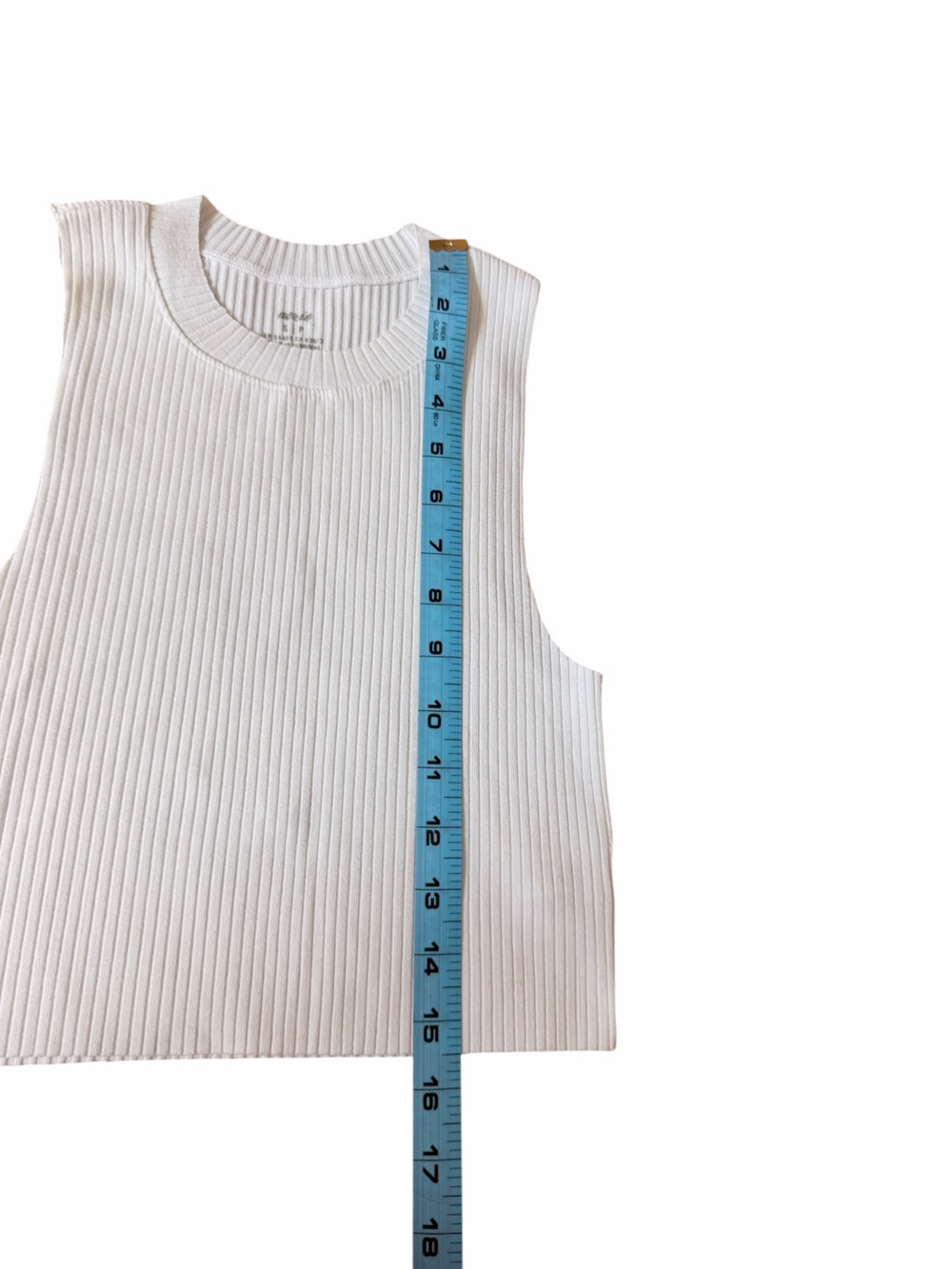 AERIE White Ribbed Rebel Crop Top Tank Sleeveless Muscle Women’s Size Small NWT - Picture 8 of 8